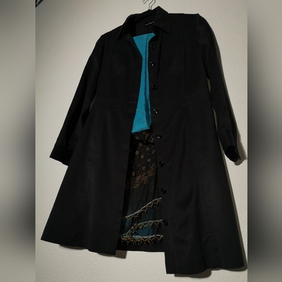 Flattering Faux Suede Trench Coat Dress SMALL - Picture 7 of 8
